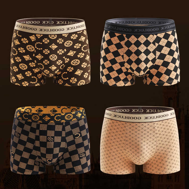 Men's sexy breathable boxer 4pcs shorts casual close fitting underwear comfortable sports four cornered pants D260918