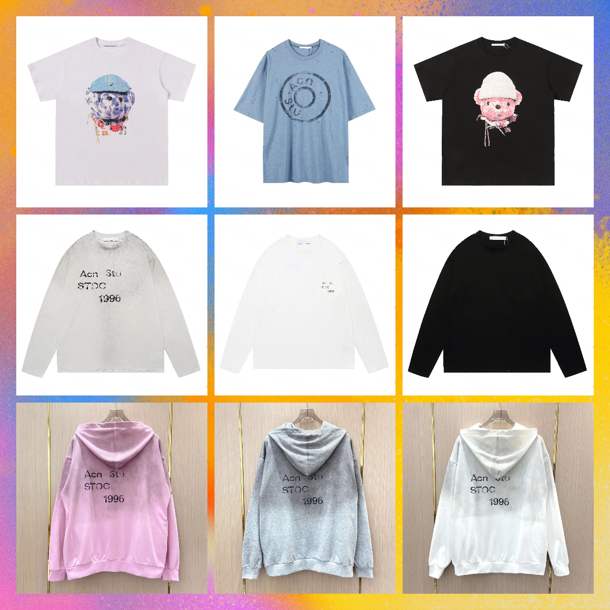10A Designer Hoodie Fashion T Shirt 1996ss Letter Printed Vintage Washed Acnestudiostops Hoodies Spring Summer Long Short Sleeve Casual Unisex Coupl