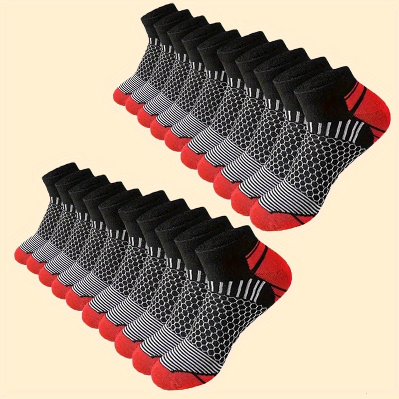 6 Pairs Men'S Short Sports Socks - Moisture-Wicking Breathable All-Season Athletic Low Tub Fashion Comfortable High-Quality J260918
