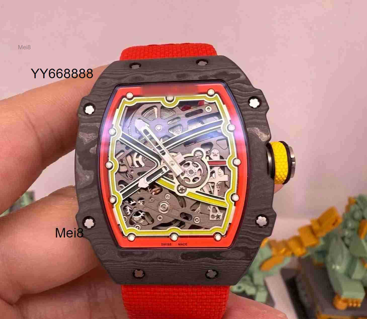 Mens watches high quality designer watch Luxury Automatic Mechanical watch Rmm6702 Tourbillon Movement 38X47X78mm sapphire crystal mirror ceramic ca