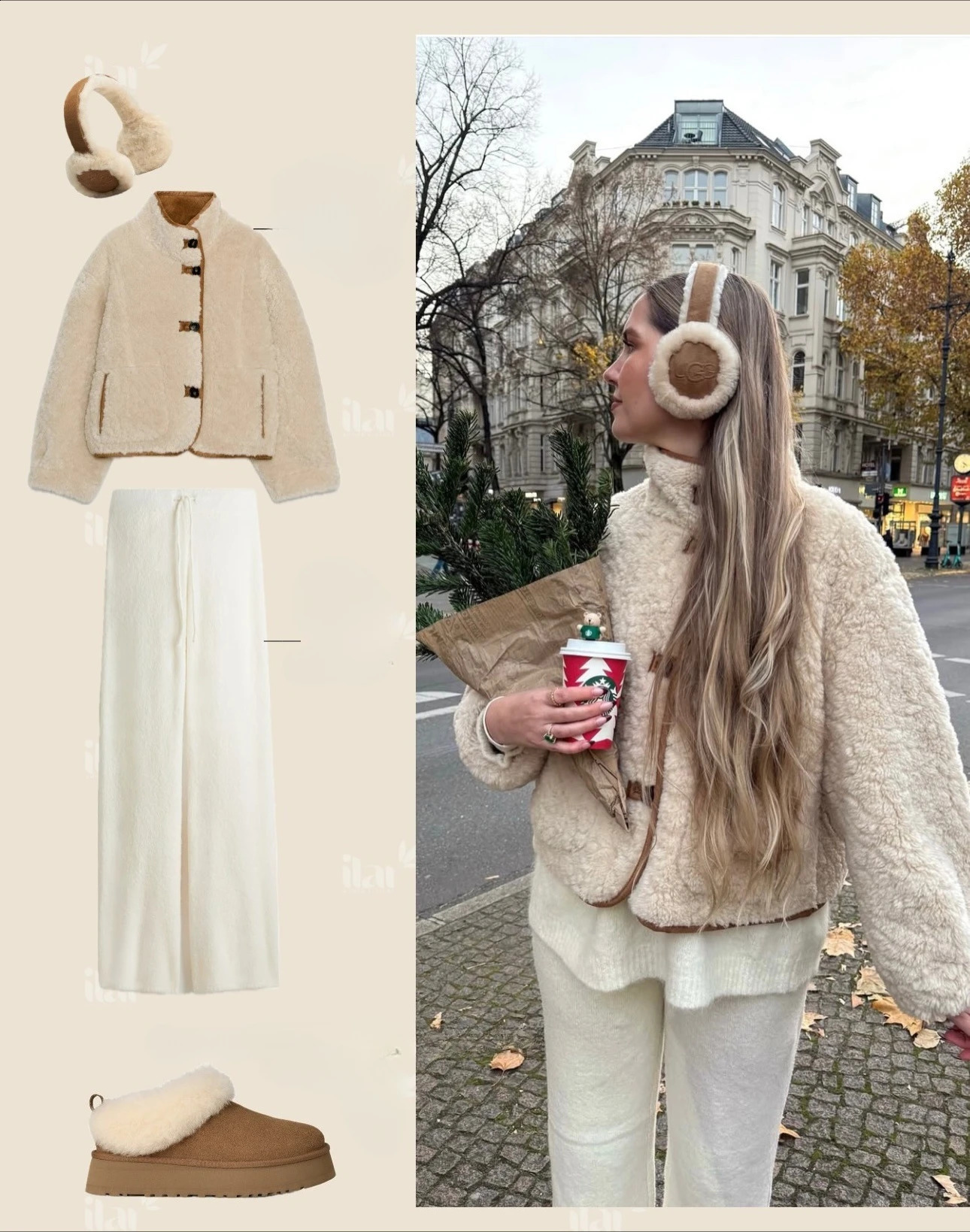 Suninbox Shearling Reversible Winter Coat Double-Faced Sheepskin Jacket Single-Breasted Warm Oversized Outwear for Women 260917