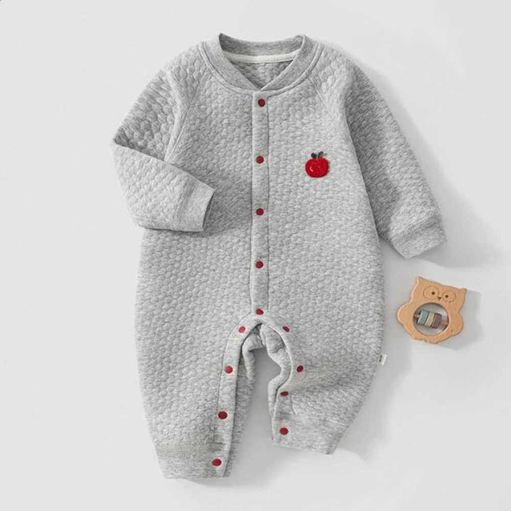 Long Halloween Baby Boy Rpers Sle Quilted Warm Autumn Winter Unisex Infant Clothing Solid Color Baby Jumpsuits For GirlsW260917