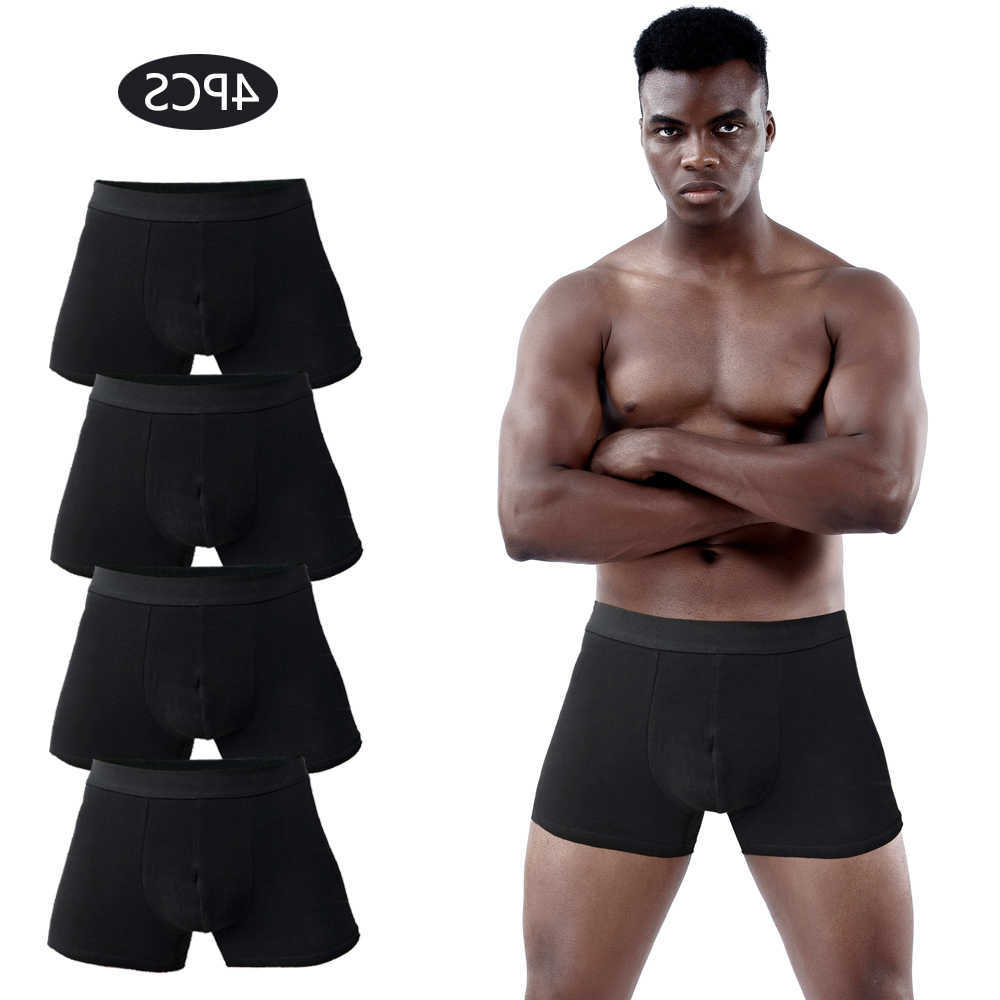 Underware Black Mens Underpants 4pcs Men Boxer Shorts Cotton Underwear for Man Boxers Sexy Male Underpants Men's Panties Brand D260918