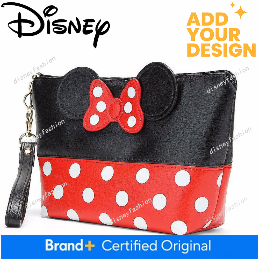 Cartoon Cute Women's Mickey Bow Polka Dot PU Cosmetic Handbag Tote Storage Bag Factory Direct Sales 8c
