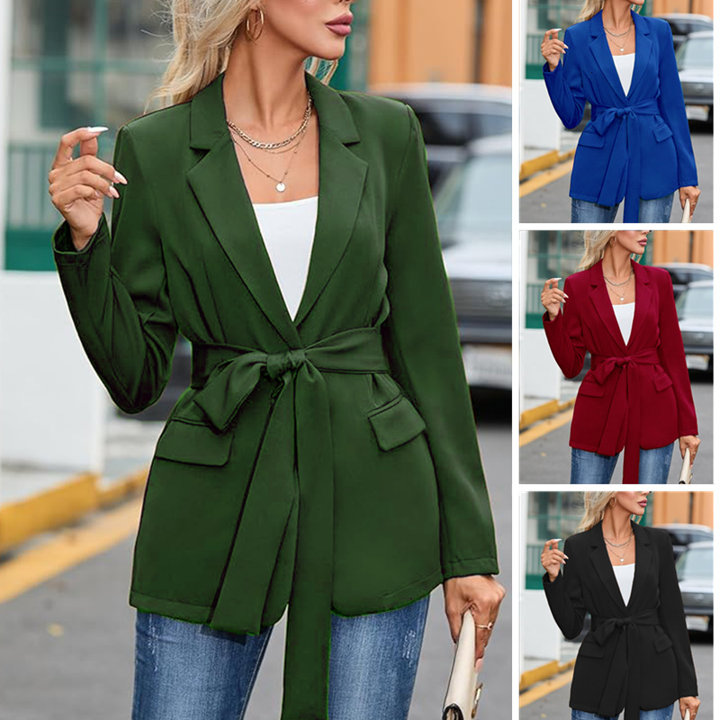 autumn new collection of women s suits professional women s outerwear casual cardigan tie front style