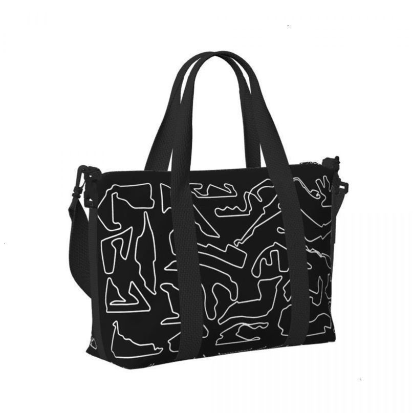 Custom Tracks Black Beach Travel Bag Large Capacity Tote Bags for Gym Yoga Women Shopping Duffle Shoulder 260907