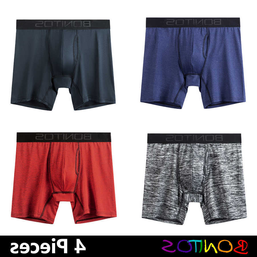 Open Underpants 4pcs Men Underpants Front Boxers For Man Underwear Sexy Men's panties BONITOS Letter Elastic Waistband Boxer Shorts D260918
