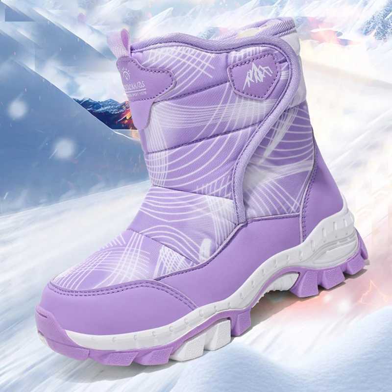 In 2025 Winter Children's Anti-Slip Snow Boots Boys' Fleece and Thickened Warm Cotton Shoes and Girls' Cold-Resistant Boots X260917