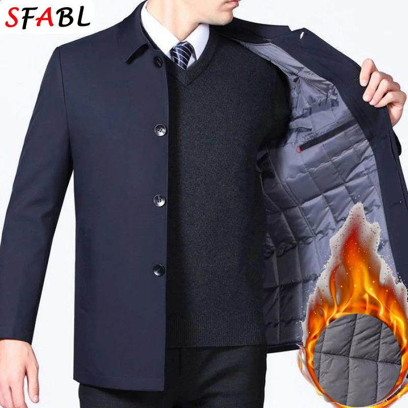 y Thicken Padded Blazers for Men Social Jackets Mens Winter Jacket Windbreak Fleece Lining Business Office Dress Coat XXXL 260918
