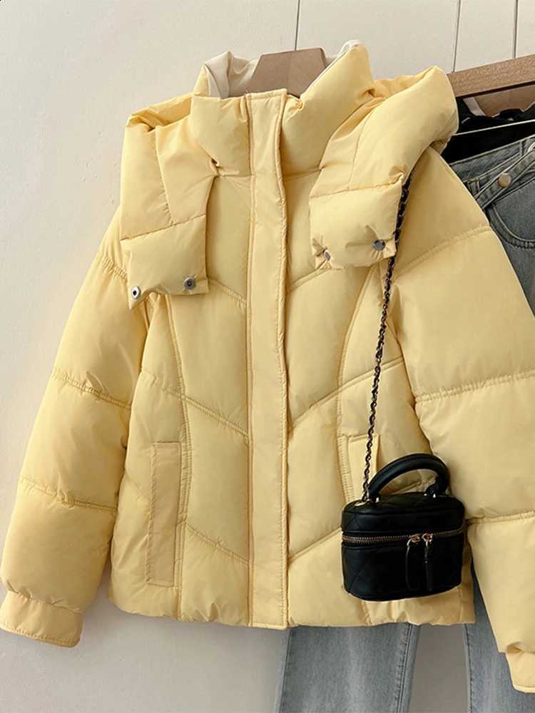 Women's Yellow Parka Jacket Overcoat Warm Thicken Coat Korean 90s Vintage Harajuku Turtleneck Padded Jacket Clothes Winter 2024 H260917