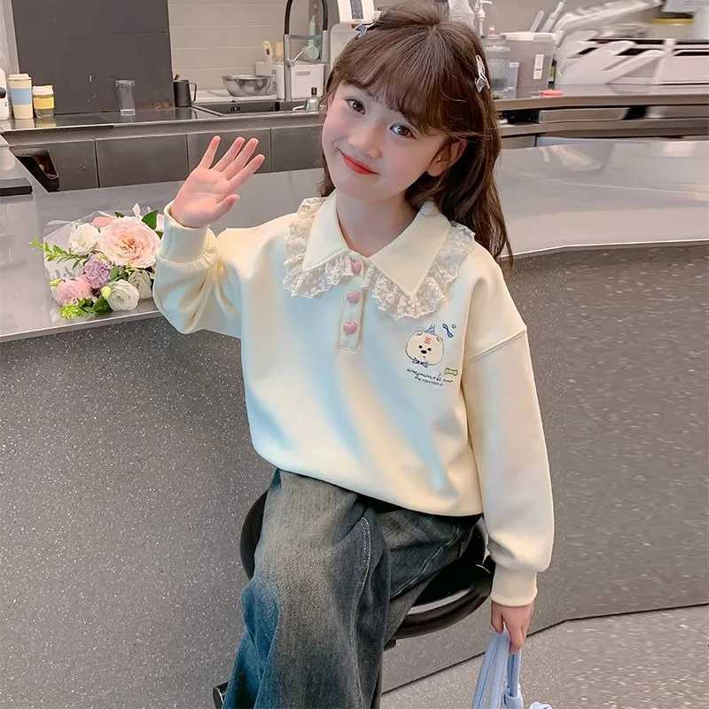 Sle Sweet Girls' New Hoodless Arrival Slish Fashionable Early Spring Autumn Versatile Kids Sweatshirt TopW260917