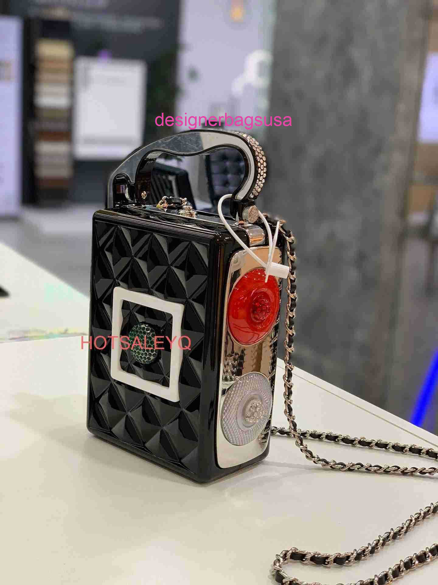 Luxury Designer Bag 2026 Limited Edition Antique Acrylic Signal Light Box Bag Camera Box Mini Square Box Chain Shoulder Bag Evening Bag Yqtgood