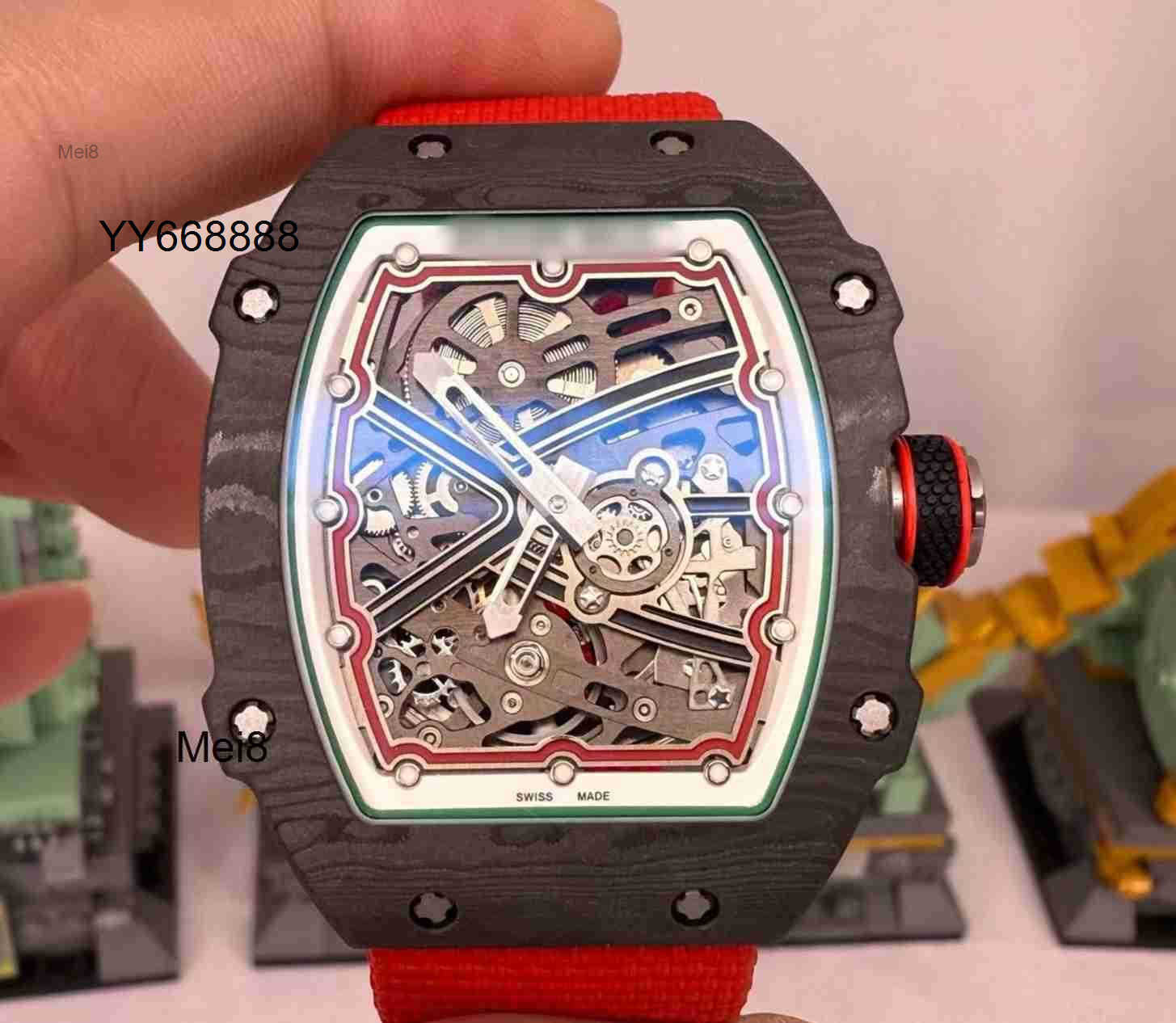 Mens watches high quality designer watch Luxury Automatic Mechanical watch Rmm6702 Tourbillon Movement 38X47X78mm sapphire crystal mirror ceramic ca