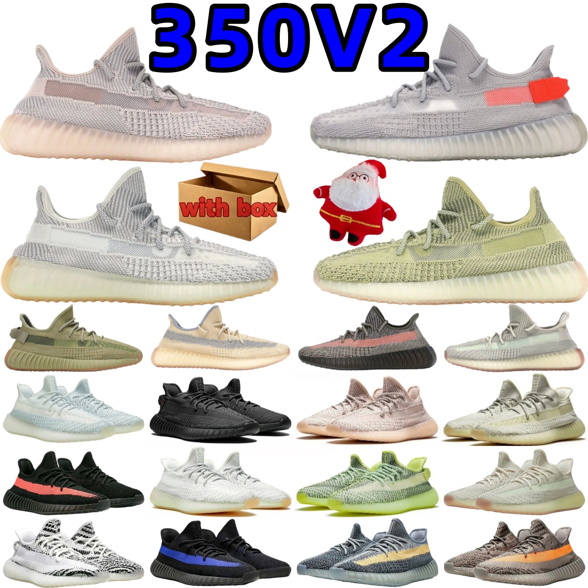 Halloween withbox Yz350v2 unisex shoes boost sneaker brand designer shoes casual shoes running shoes stars grey white sesame grey fabric retro fashi