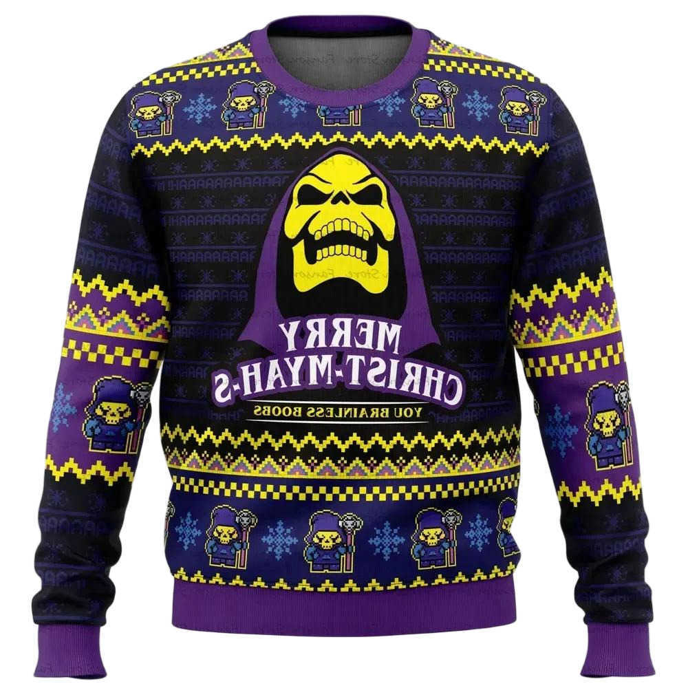 The 2026 Christmas Power hoodie Of Christmas Anime Cartoon 2025 New Fashion Xmas Gift Cartoon Graphic Sweatshirts Men's Anime Jumper Sweater To