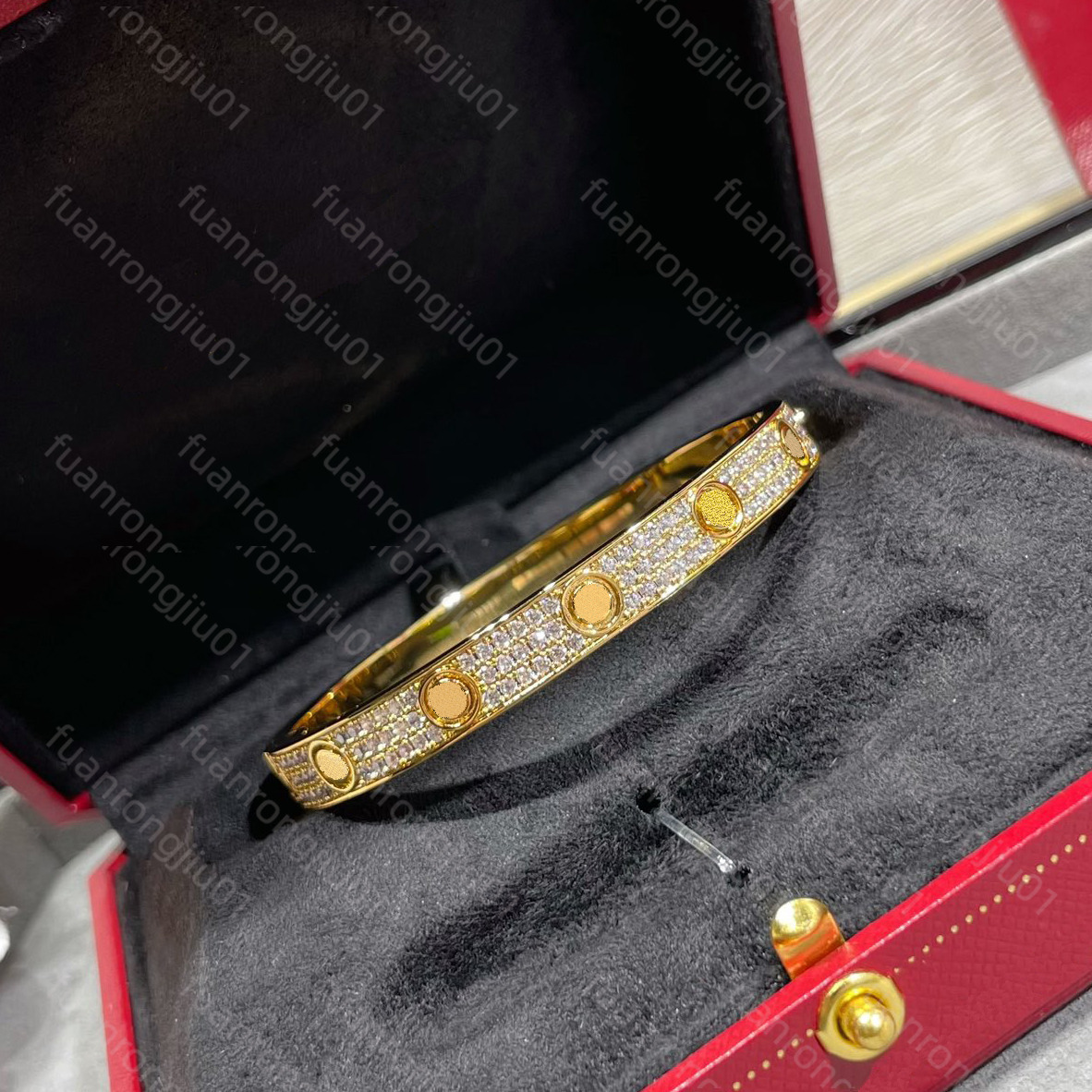 Cartridge Bracelet Designer Jewelry Three Rows Of Inlaid Diamonds Bracelet Gold Silver Rose Woman Daily Outfit Luxury Delicate Charm Jewelry Gifts C