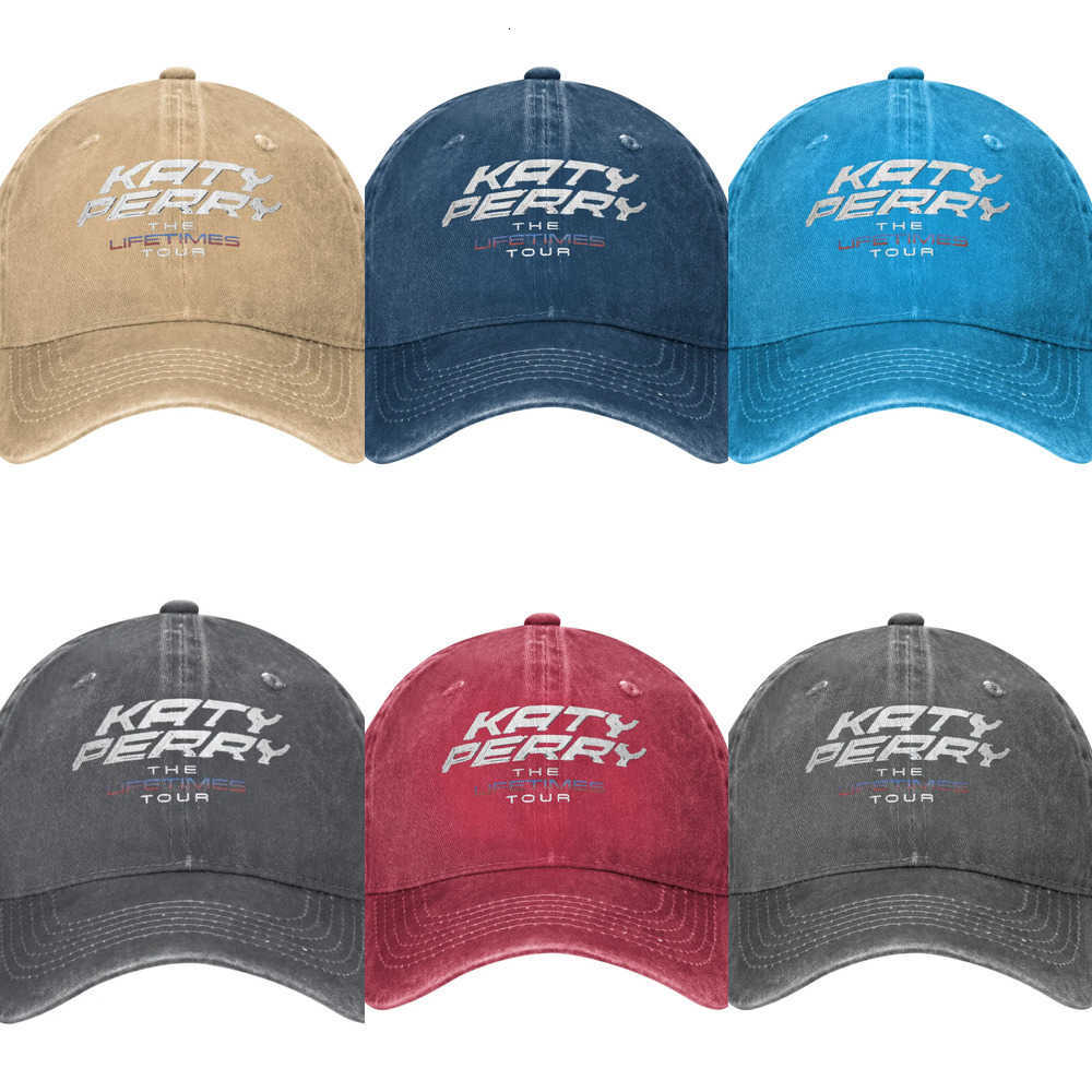 Katys Perrys The Lifetimes Unisex Tour 2025 Printed Hats Vintage Distressed Washed Baseball Cap Adjustable J260917