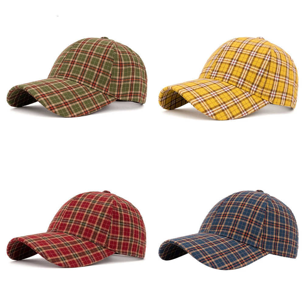 retro and fashionable color-blocked The checkered baseball cap is suitable for daily casual shopping outings and dates J260917