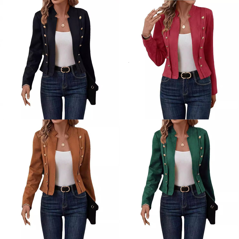 Designer autumn winter plus size women s coat cardigan blazer multi button