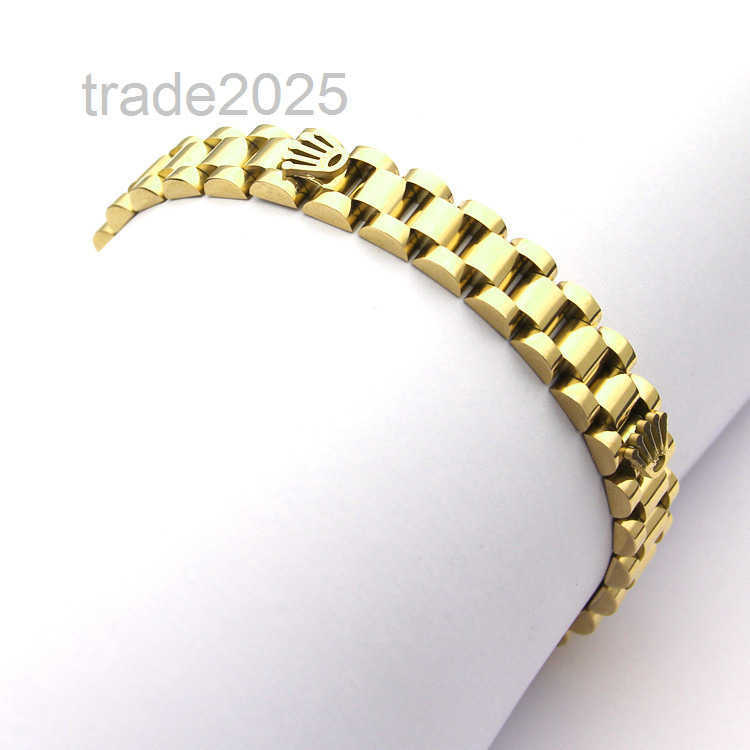 10MM Gold Color Luxury Designer Bracelet Stainless steel Men's Car Machine Bracelet Watch Chain High Quality Masculine Hip Hop Jewelry Gift for