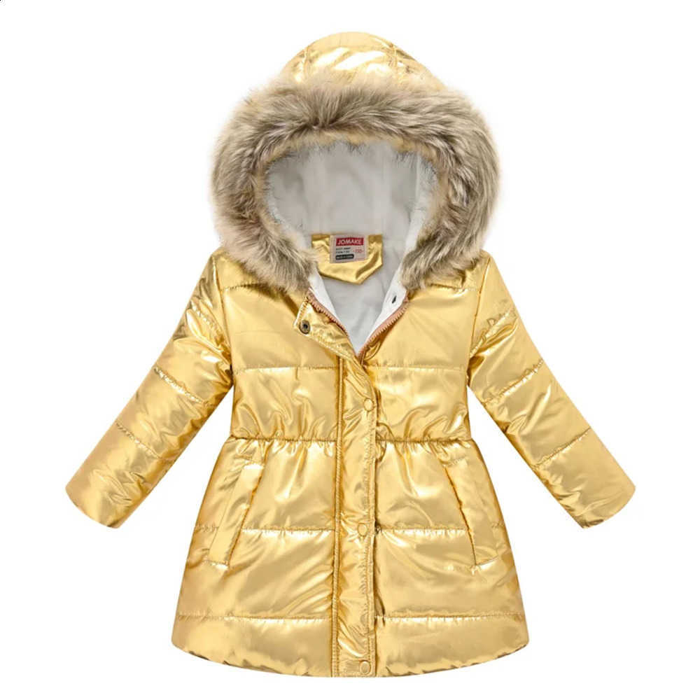 Jacket Thick Girls Boys Winter Colorful Glossy Down Coats Kids Fleece Warm Fleece Outerwear Children Fur Collars Hooded ParkasW260917