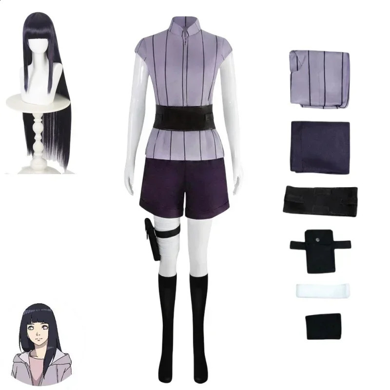 Halloween cartoon Hinata Cosplay Costume Wig Womens Carnival Party Set 260918