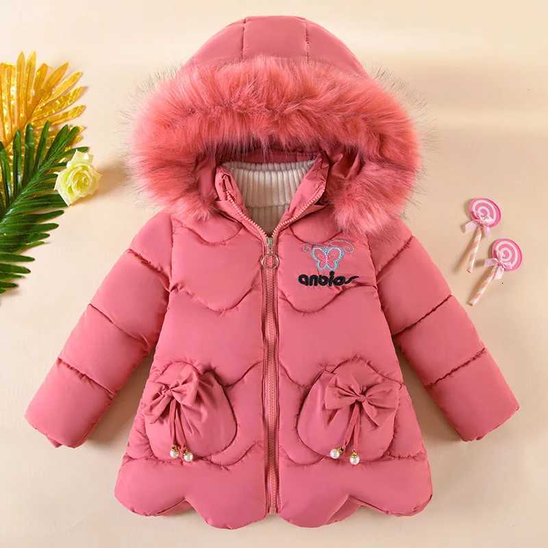 2026 New Children's Winter Coat Girl Cotton-padded Jacket Thickened Fashion Down Jacket Girl's Medium Long Super Cute JacketQ260917