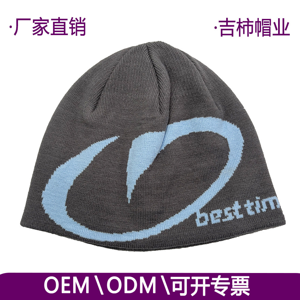 Luxury Cap Brand Designer Hat American-Style Street Letter Jacquard Double-Sided Knit Hat, Autumn And Winter Unisex Hip-Hop Ear-Covering Beanie, Fas