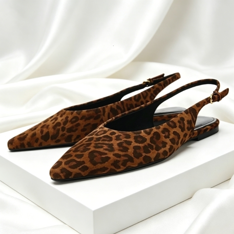 er Leopard Flat Sandals Women Sexy Pointed Toe Slingback Flats Shoes Light Comfortable Beach Sandals Zapatos De Mujer 260917