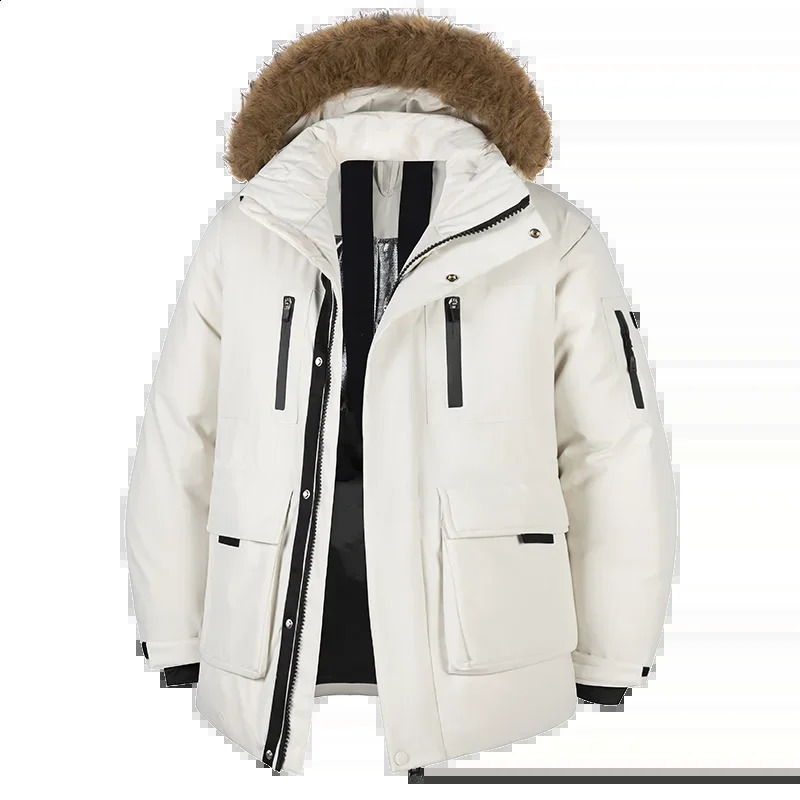 Winter Highend Trendy Thick Goose Down Short Down Jacket Warm Parkas for Men Thermal Clothing Winter30 Degrees Parka 260918