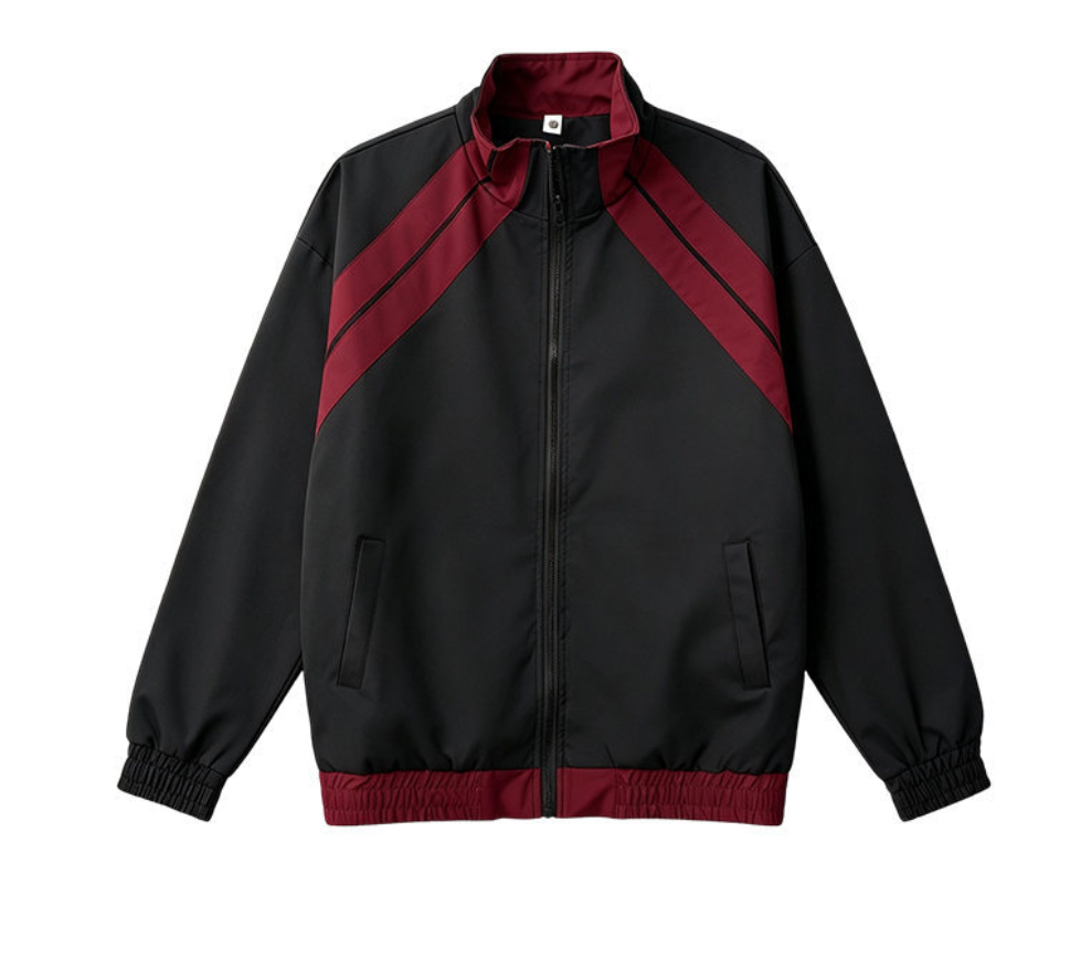 American-style retro multi-color design sports crew-neck jacket for men, suitable for autumn, loose fit, trendy, versatile, stylish and casual.