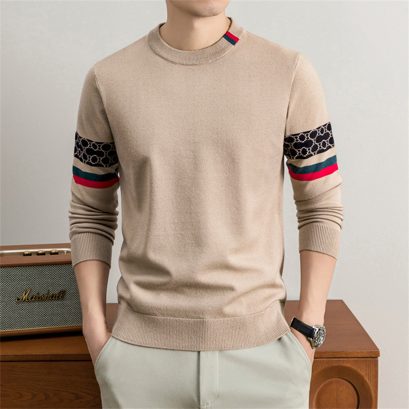 Vintage Brand Designerdesigner Luxury Brand&# 039 New Winter Men's Round-neck Wool Sweater Fashionable And Casual Jacquard Knit Base Layer Thic