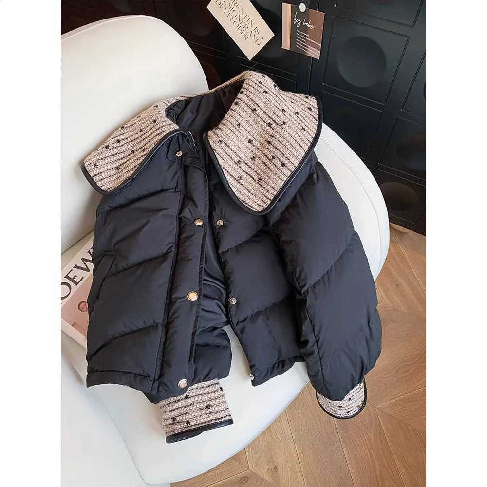 Women Black Gothic Peter Pan Collar Parka Jacket Warm Thicken Outerwear Harajuku Emo Padded Jackets Vintage 2000s Winter Clothes H260917