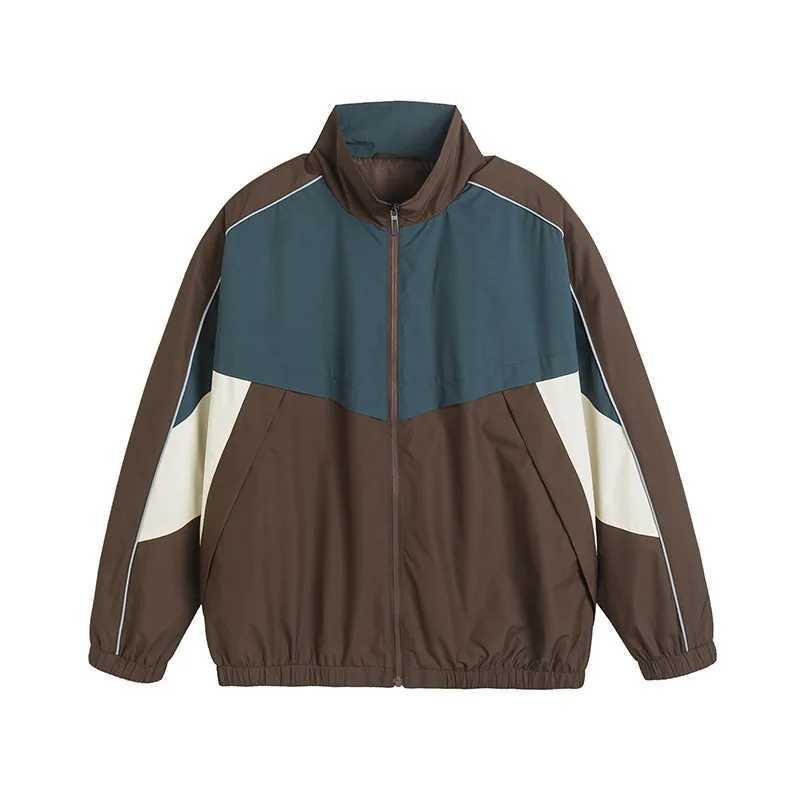 Men's Clothing Coats Jackets Color Blocking Splicing Tooling Jacket Men Casual Zippers Top Loose Stand Collar Spring New Jackets S26091835X4