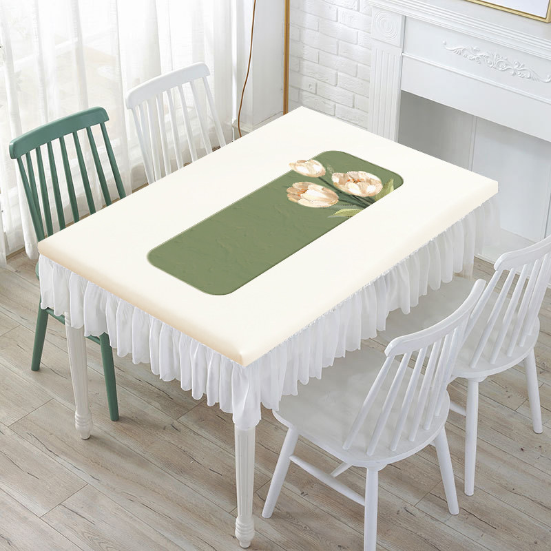 Nappe rectangulaire de Style crème personnalisée, résistante à l'huile, imperméable et sans entretien, facile à nettoyer, nouveau Design minimali