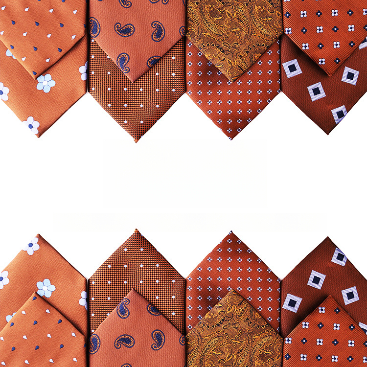 Designer Tie New Orange Yellow Series Business Ties for Men Formal Fashion Polyester Silk Ties Manufacturer s In Stock Fashionable and high-quality