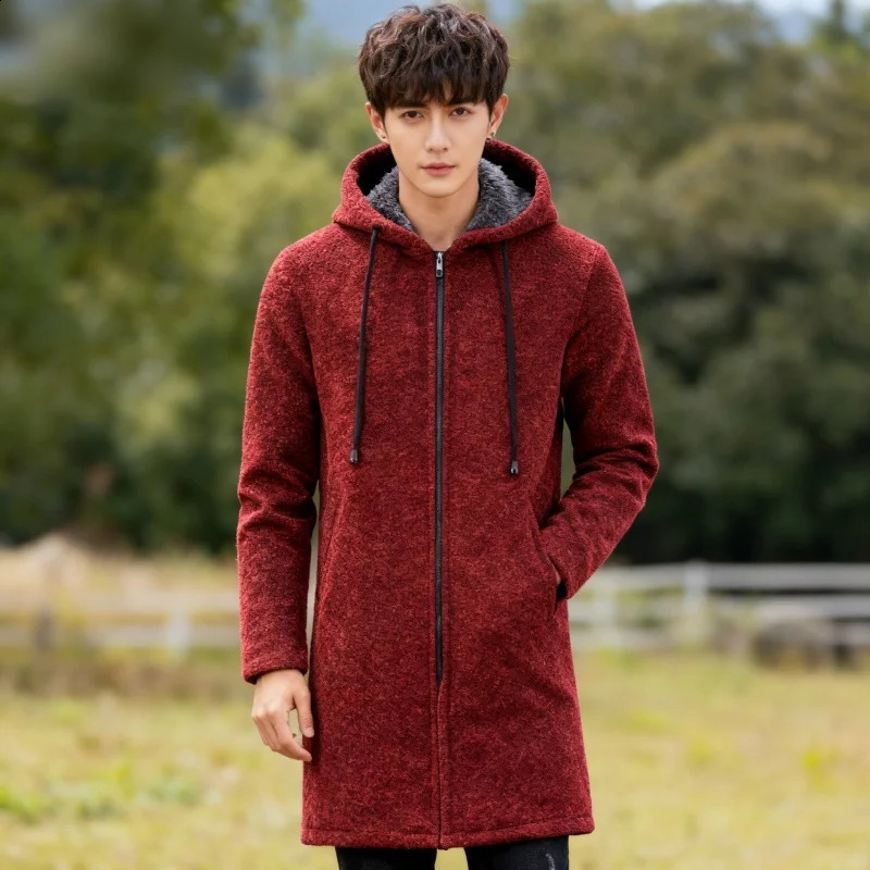 2026 Mens MediumLength LooseFit Hooded Sweatshirt Plus Size Knitted Cardigan Casual Style Winter Wear Top 260918