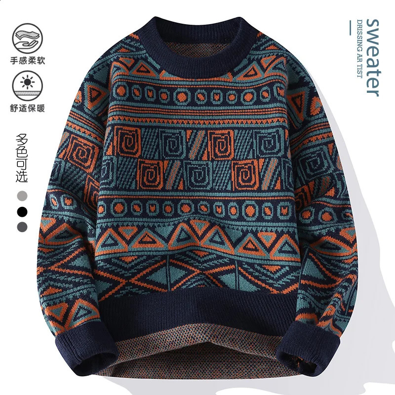 Mens fashion pullovers 2026 men winter korean style Sweaters mens warm sweater Oneck sweaters autumn full size M3XL 260918