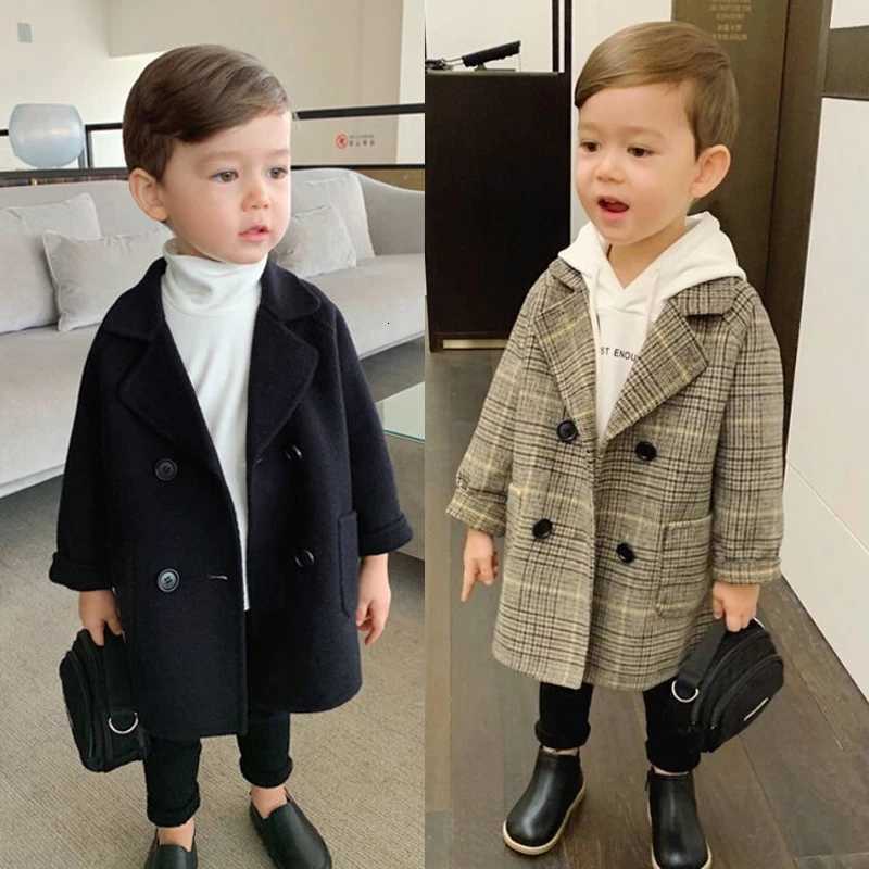 New Spring Autumn Boys Coats Long Style Grid Design Handsome Trench Coat For Kids 2-6 Years Old British Style JacketQ260917