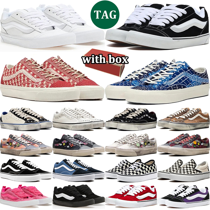 free shipping with box designer shoes for men women skool casual canvas skateboard sneakers Brown white pink black Purple mens trainers