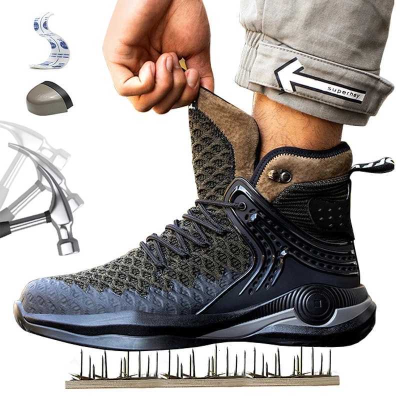 New Lightweight Winter Boots Men's Safety Shoes Work Sneakers Anti-puncture Shoes Men Steel Toe Workplace Footwear Large Size 50 Q260916