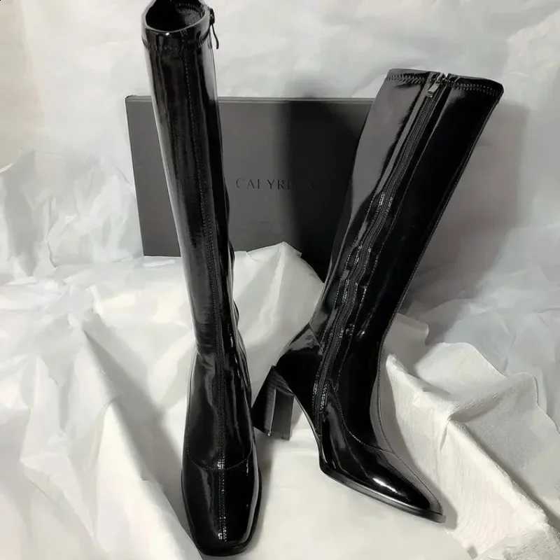 Boots-Women Boots Women's PU Designer Sexy Thigh High Heels High Sexy Female Shoes Zipper Winter D2609161