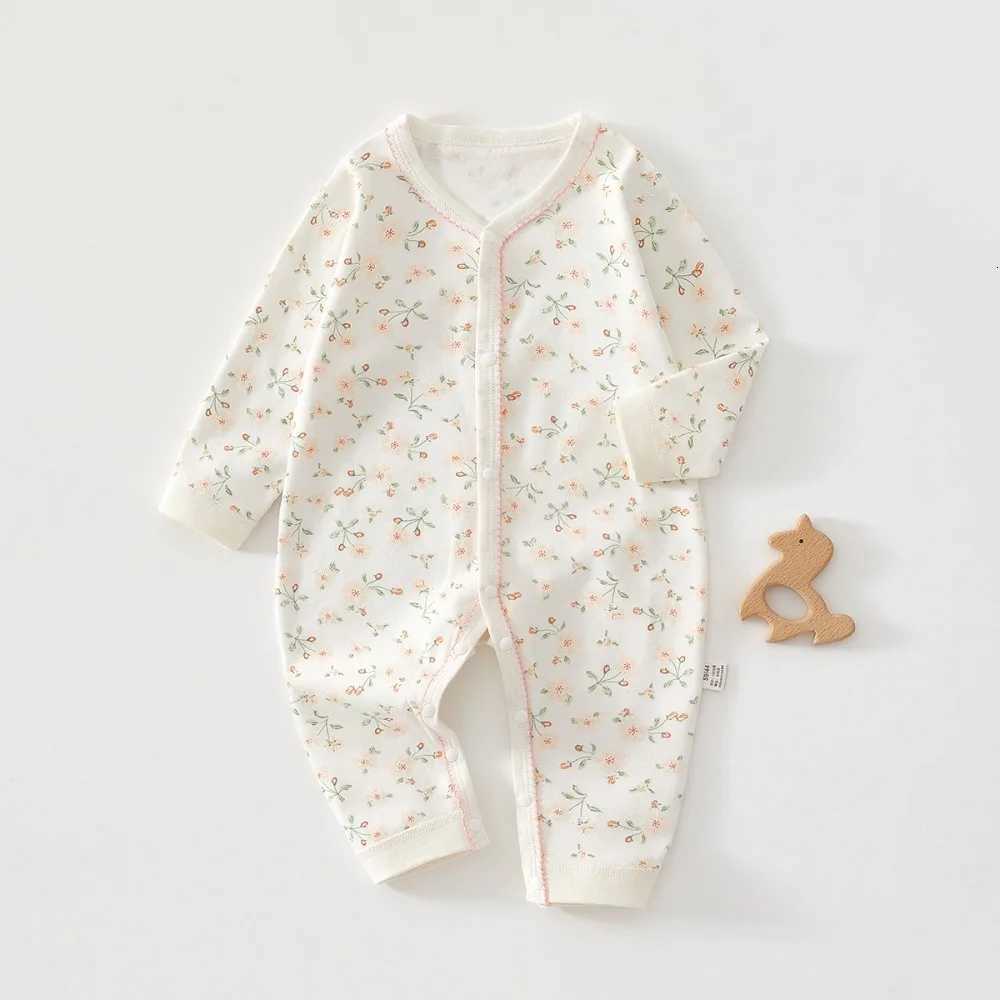 Baby Autumn New Spring and Girl Clothing 0-1 Year Old Baby Girl Jumpsuit Printed Pattern Pure Cotton Breathable JumpsuitW260917