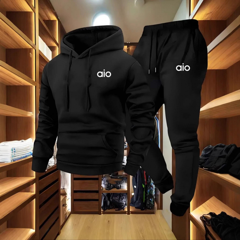 European And American Men's Fashion Sports Sweatshirt Set, New Autumn/Winter Loose Long-Sleeve Hoodie For Men