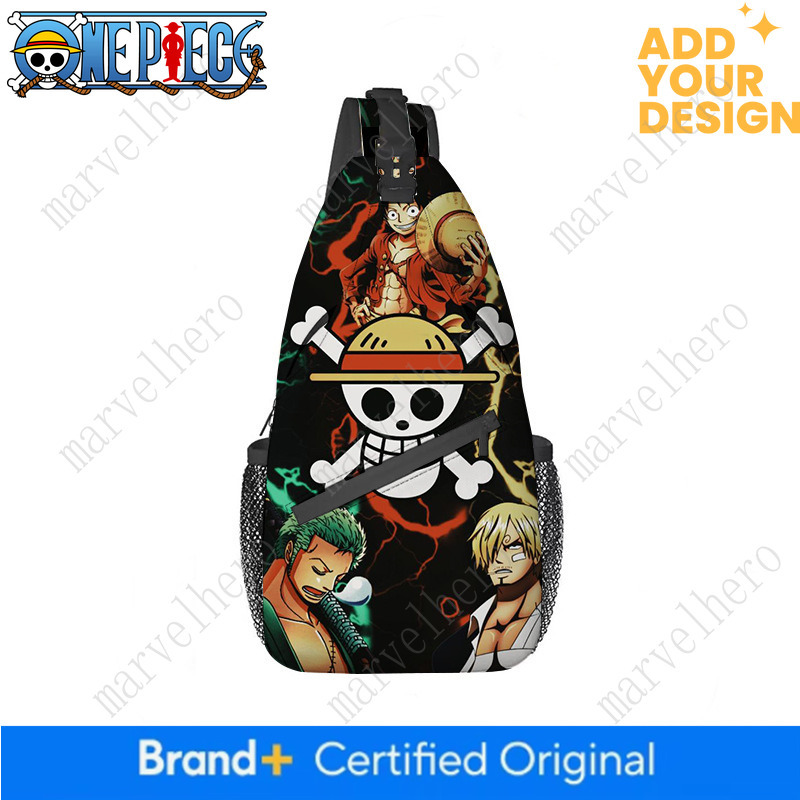 One Piece chest bag unisex, casual student style, anime-themed trendy large capacity, single-shoulder crossbody bag