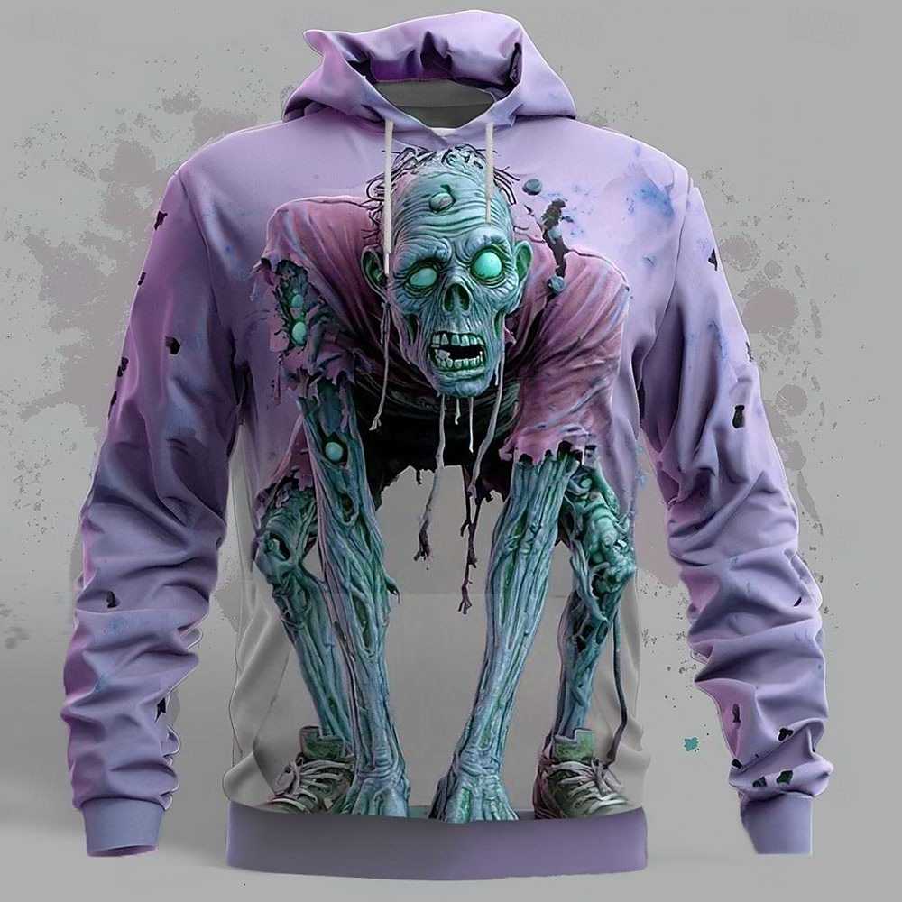 3D Men's Halloween Printed Zombie Hoodie Horror Graphic Pullover Sweatshirt Long Sleeve Casual Clothing Festival Cosplay Tops C260915 C26091511