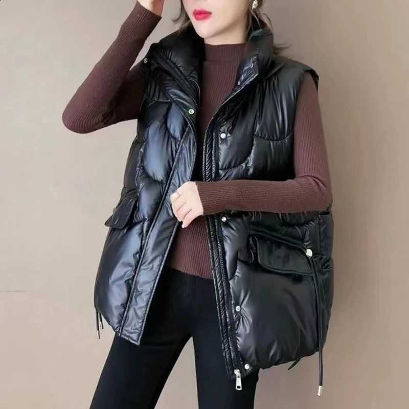 Vest Outerwear Sustans 2024 New Women Autumn Winter Short Loose Casual Waistcoat Womens Fashion Large Size Sleeveless Jacket Top H2609171