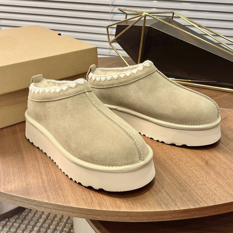 with box Womens Tazz Slippers Tasman Fur Slides Designer Classic Ultra Mini Platform Boot Chestnut Mustard Seed Sand Slip-on Suede Wool Comfort Wint