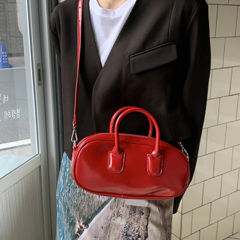 Simple Women Solid Color Shoulder Bags High Quality Pu Leather Ladies Red Messenger Bag Casual Female Rectangle Purse Handbags 260917