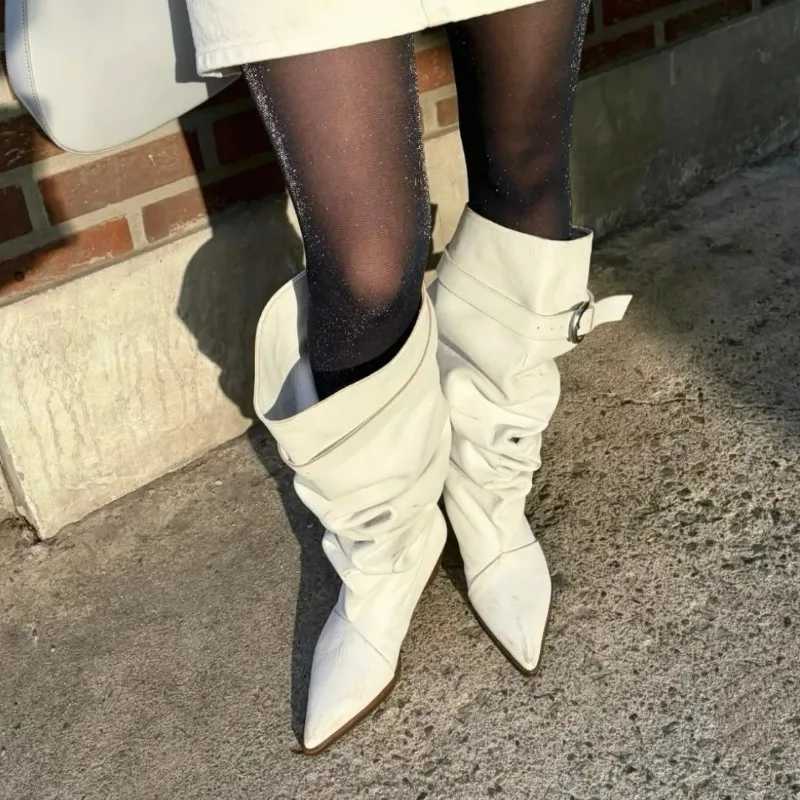 Ankle Thick-laced Mary Boots Jane 2026 New Style Pleated Long Boots for Women To Wear Outside D2609161